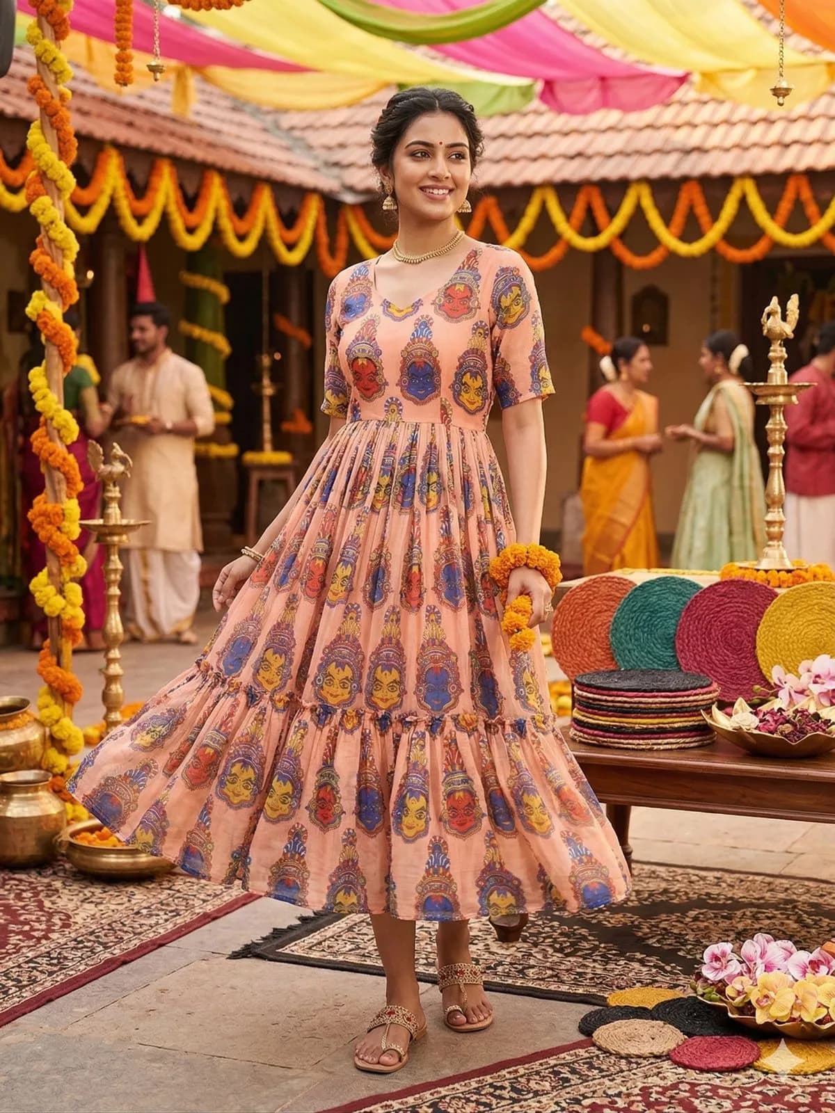 Summer Special  Full Stitched Kalamkari Maxi Gown 2