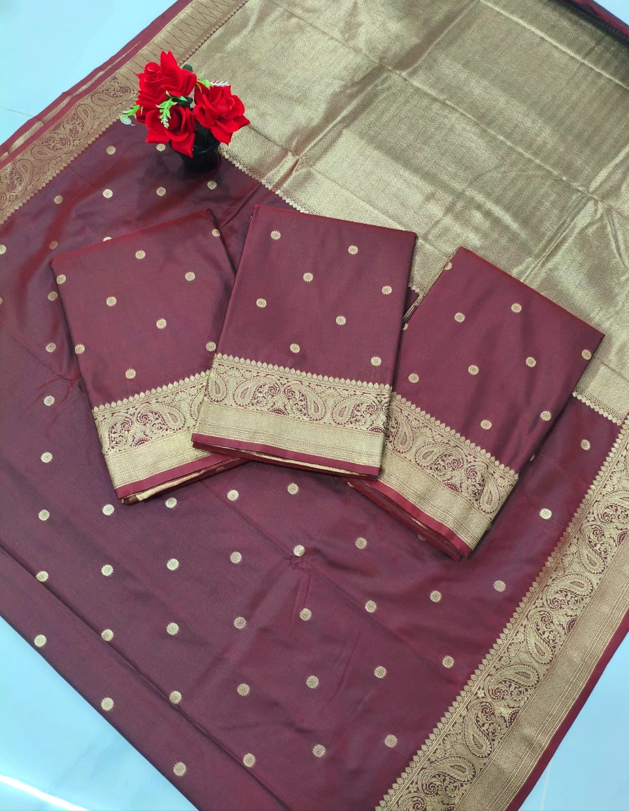 Bridal Silk Saree with Rich Pallu and Blouse 2