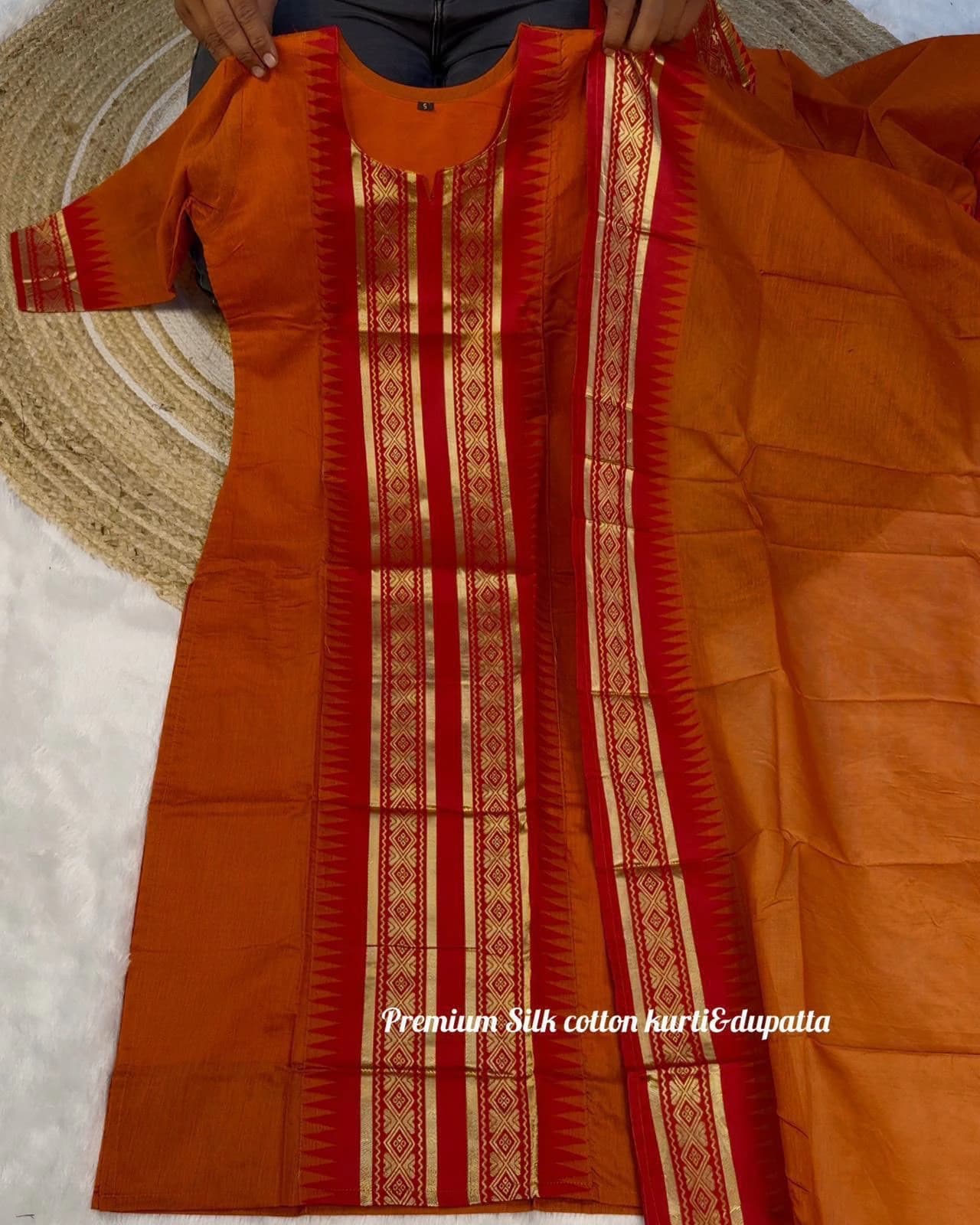 Silk Cotton Kurti Set 2