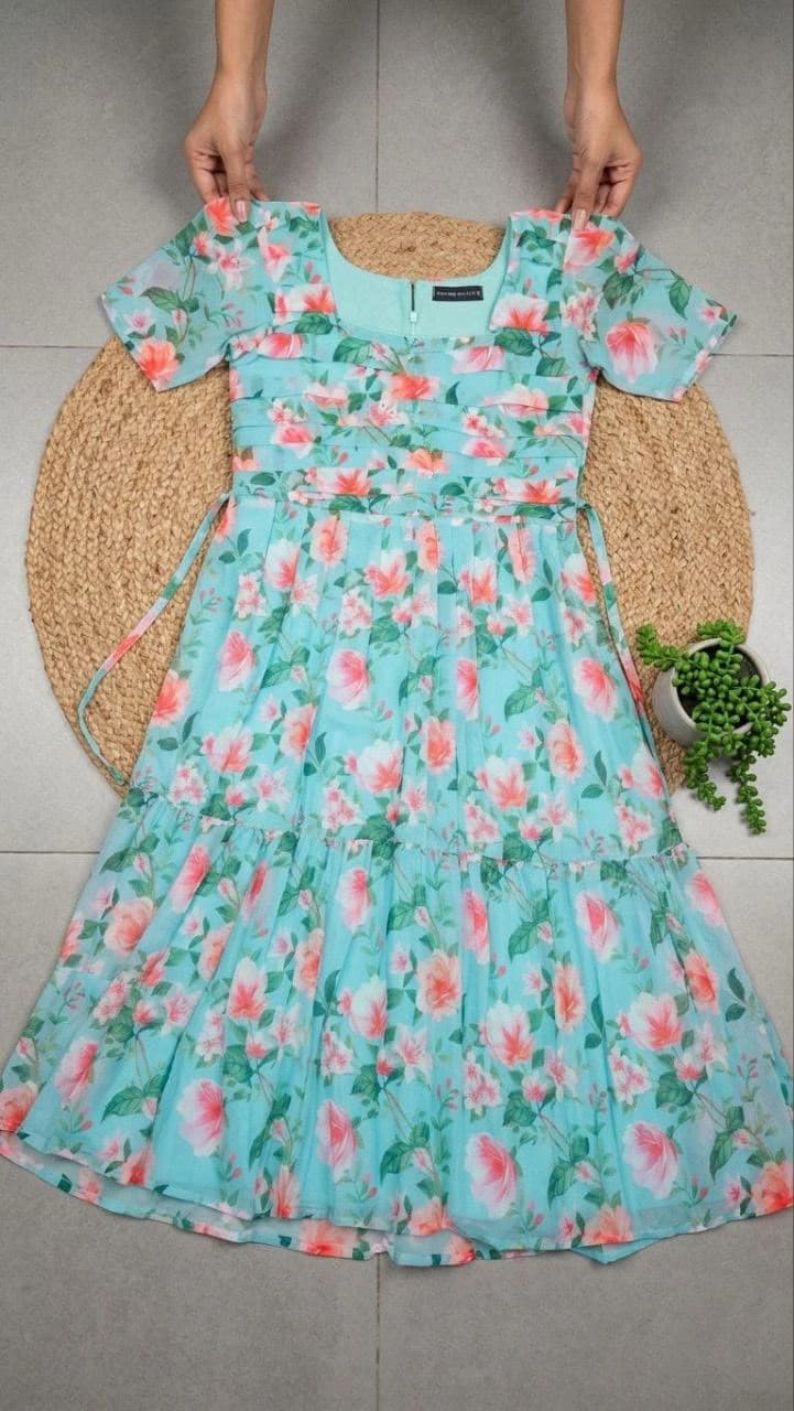 Alfino Chiffon Floral Maxi Dress 2