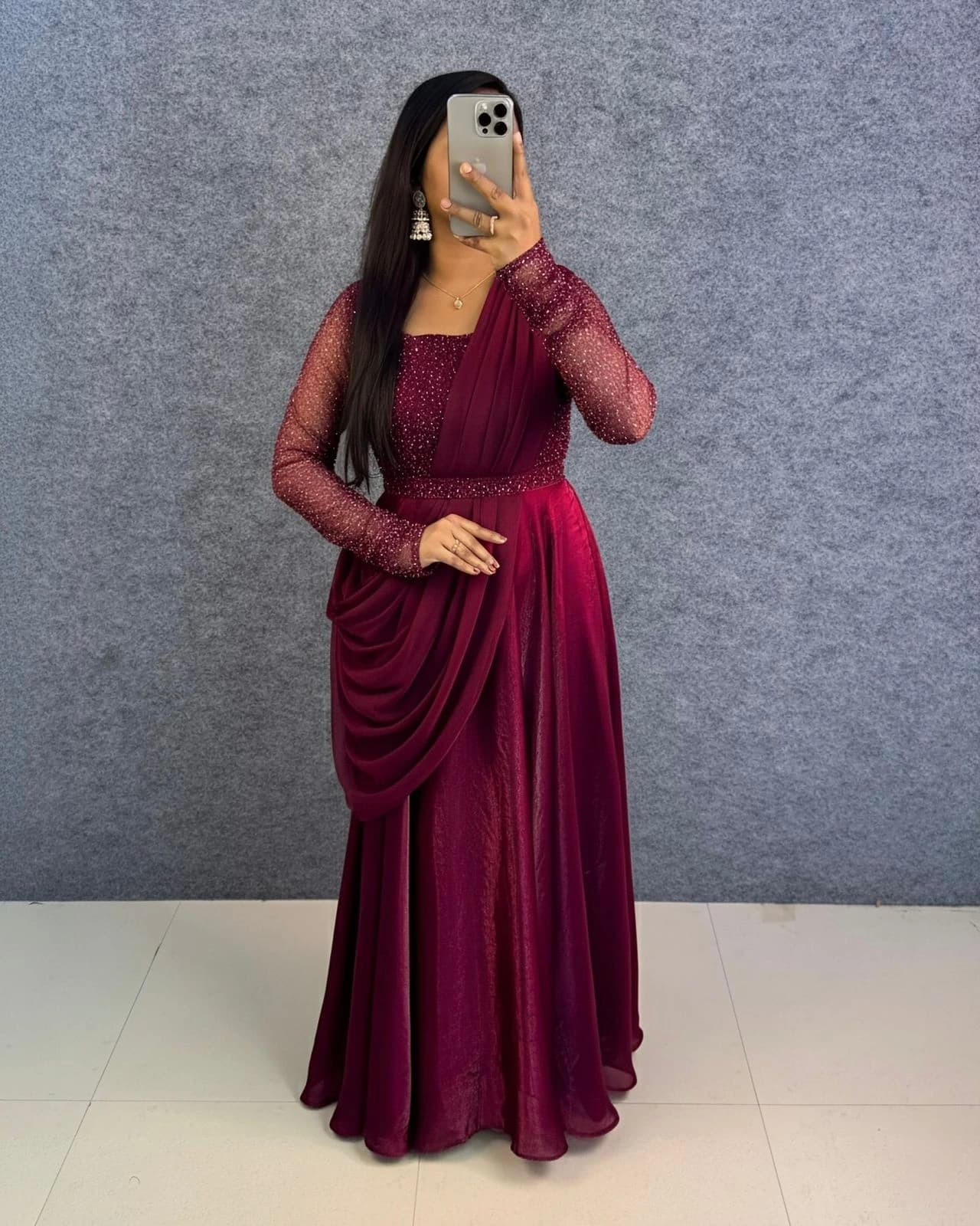 ❣️❣️Exclusive party wear 3 in 1 style gown outfit❣️❣️ 3