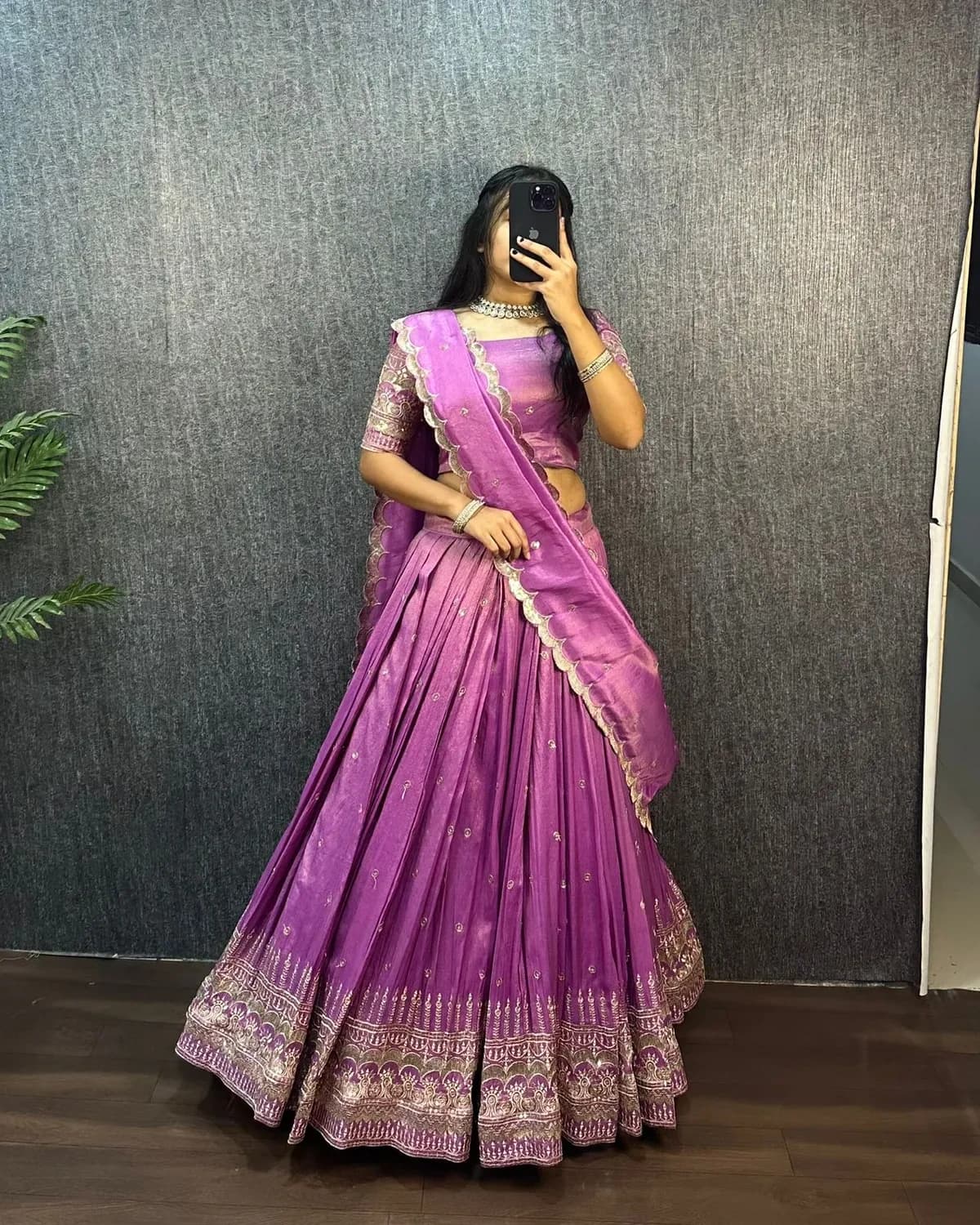 ❤️❤️Authentic Tissue Silk Lehenga Choli Set🪻🪻 2