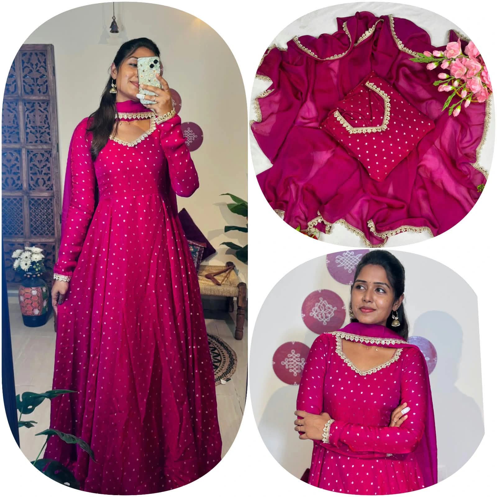 Nc Moss Gown with Dupatta 2