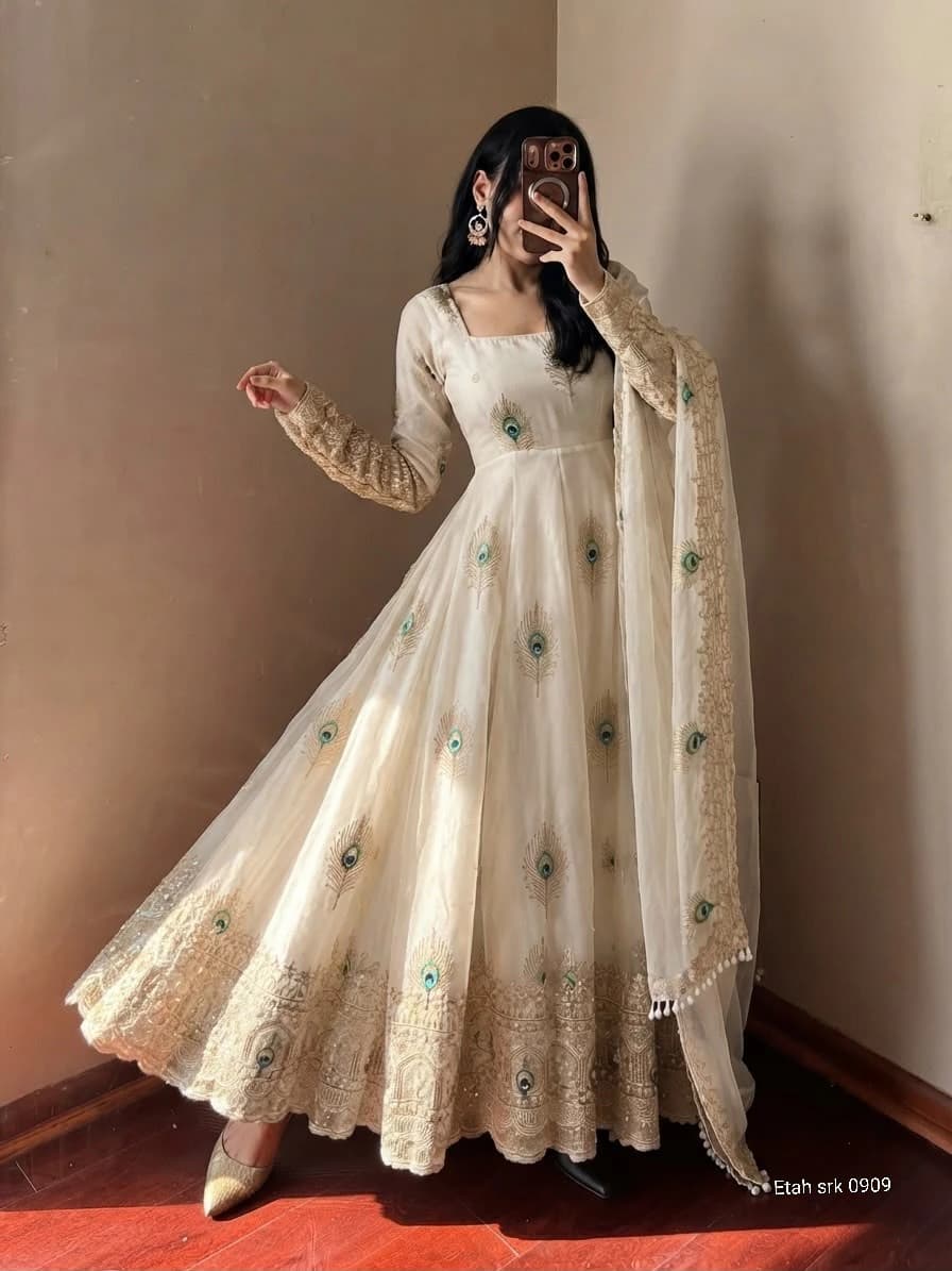 Fendy Silk Gown with Dupatta 9