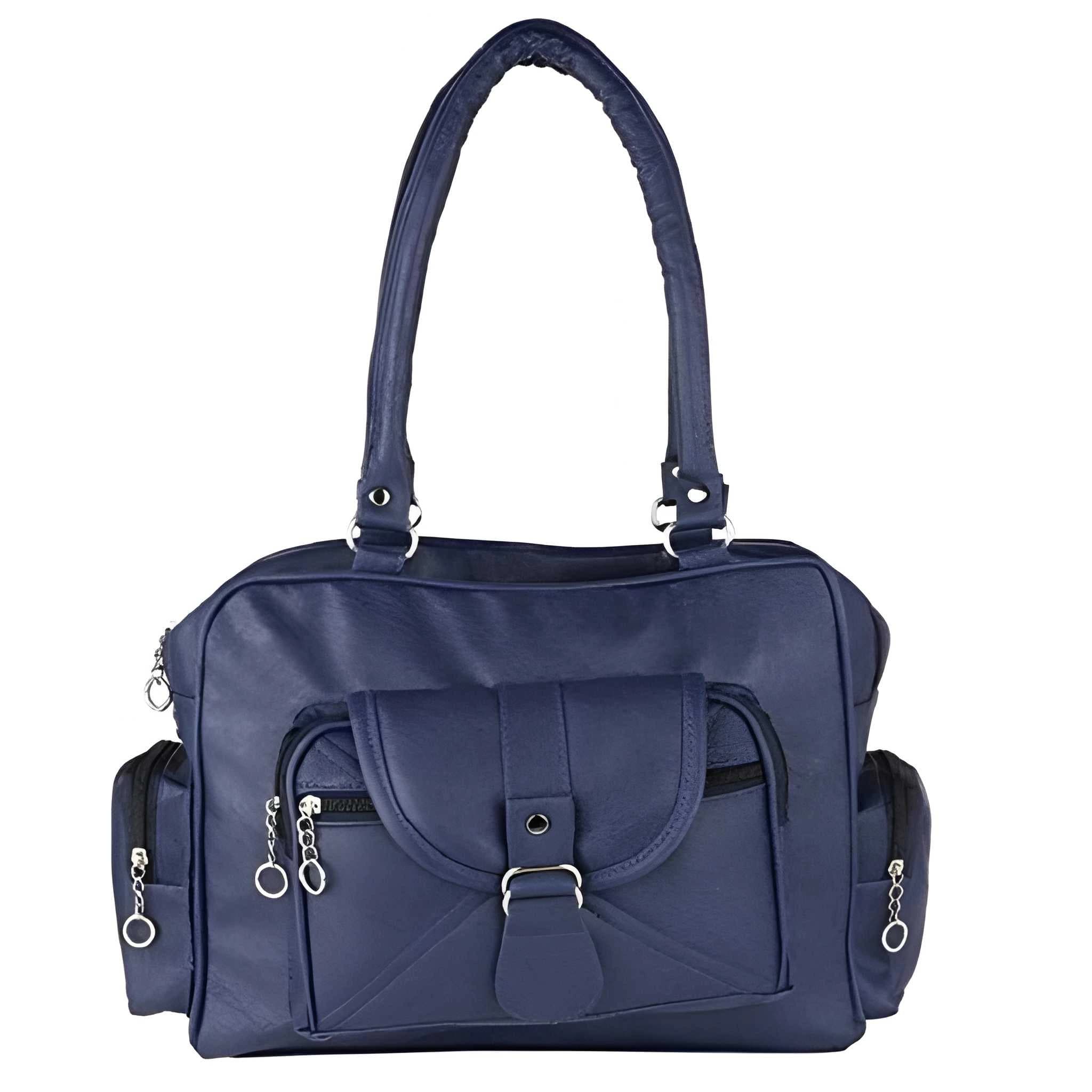 Women's Handbag with Golden Accessories & Fur Charm | Perfect for Work, Shopping & Parties 5