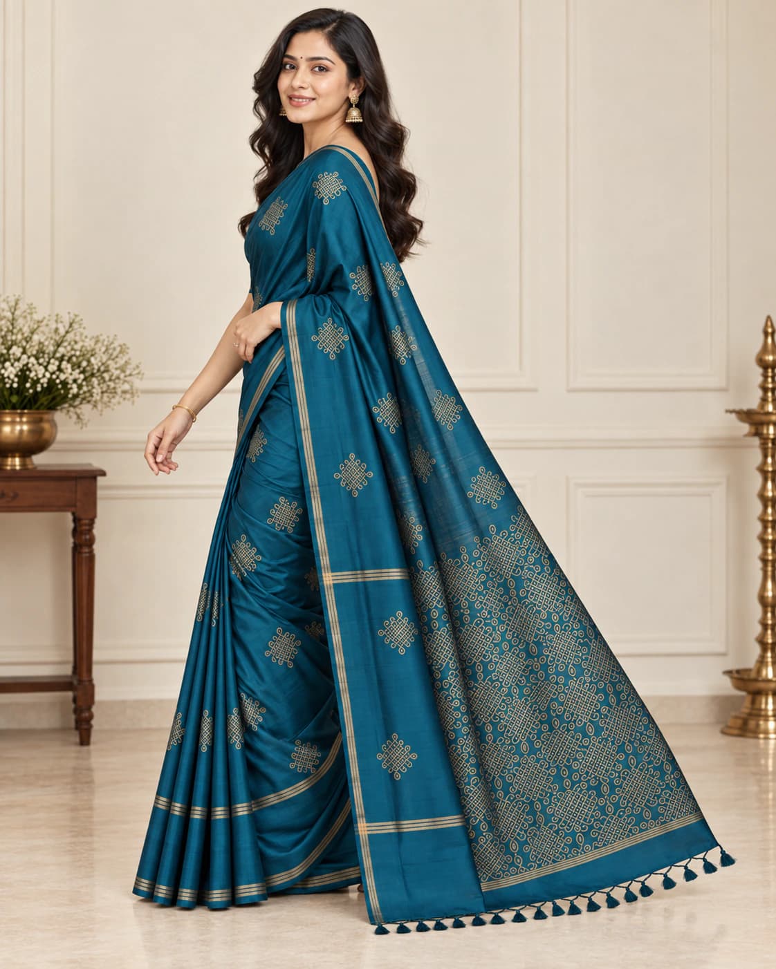 Soft Silk Saree with Blouse 4