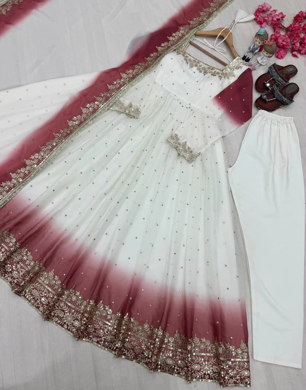 Georgette Anarkali Gown Set 6