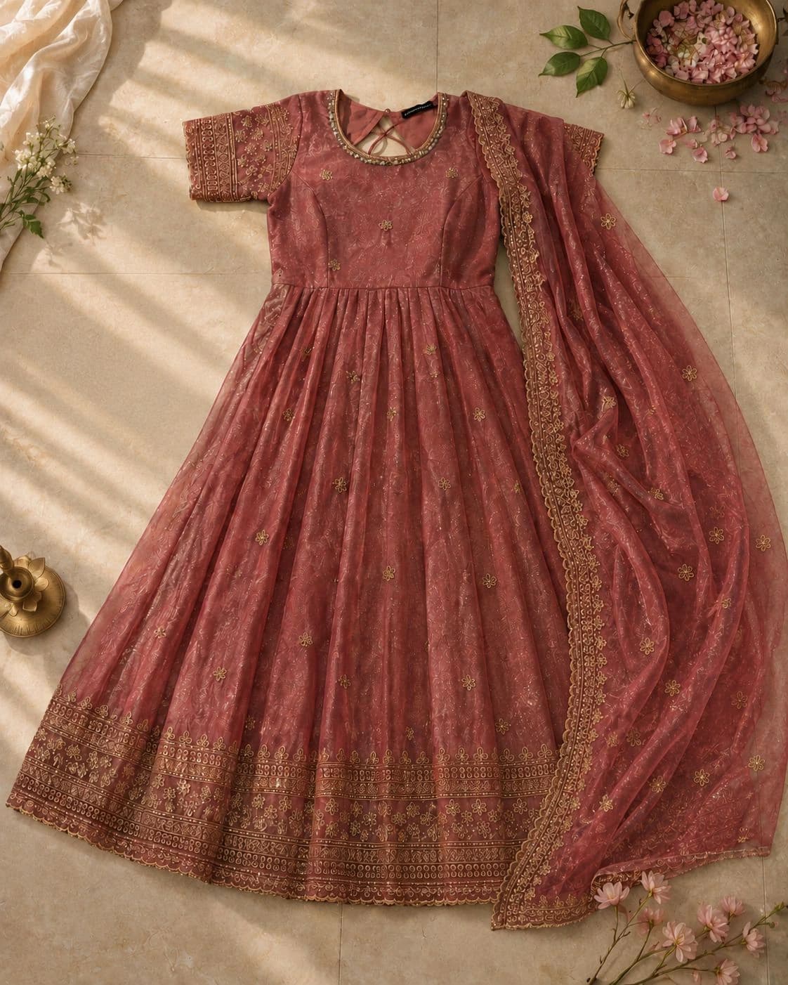 Mayuri Mauve Anarkali with Dupatta 2