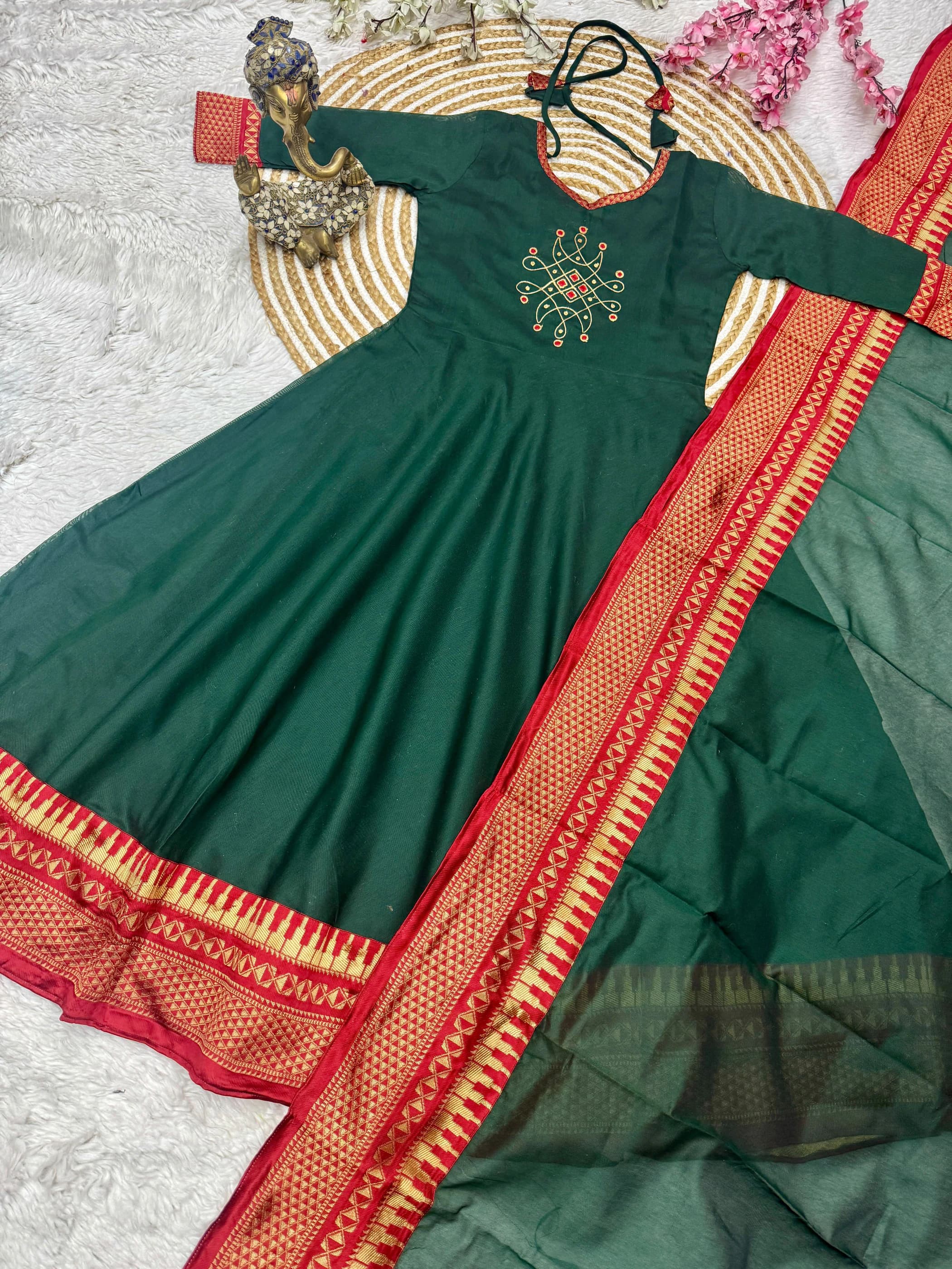 Span Cotton Anarkali Kurta Set 3