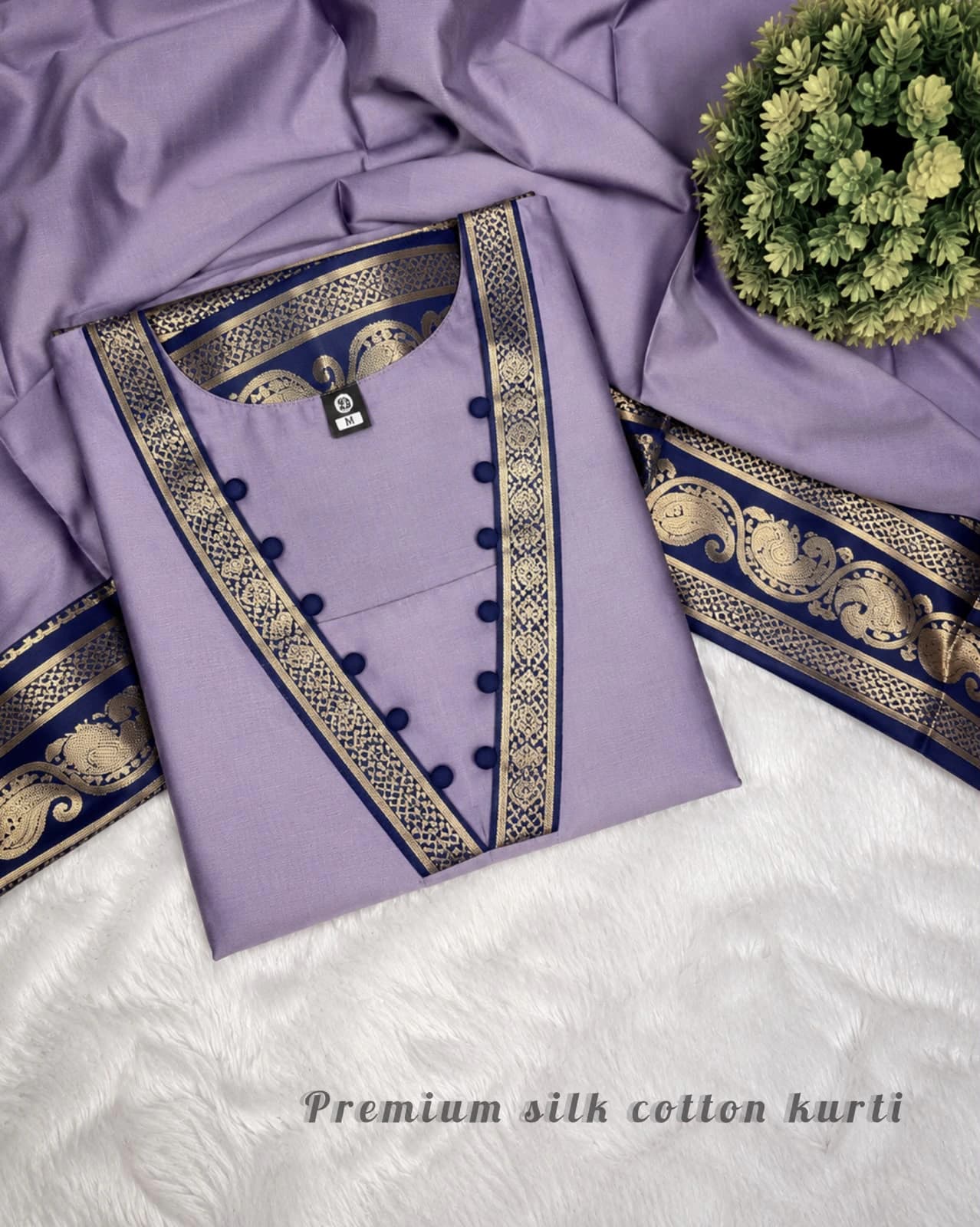 Silk Cotton Kurti Set with Dupatta 2