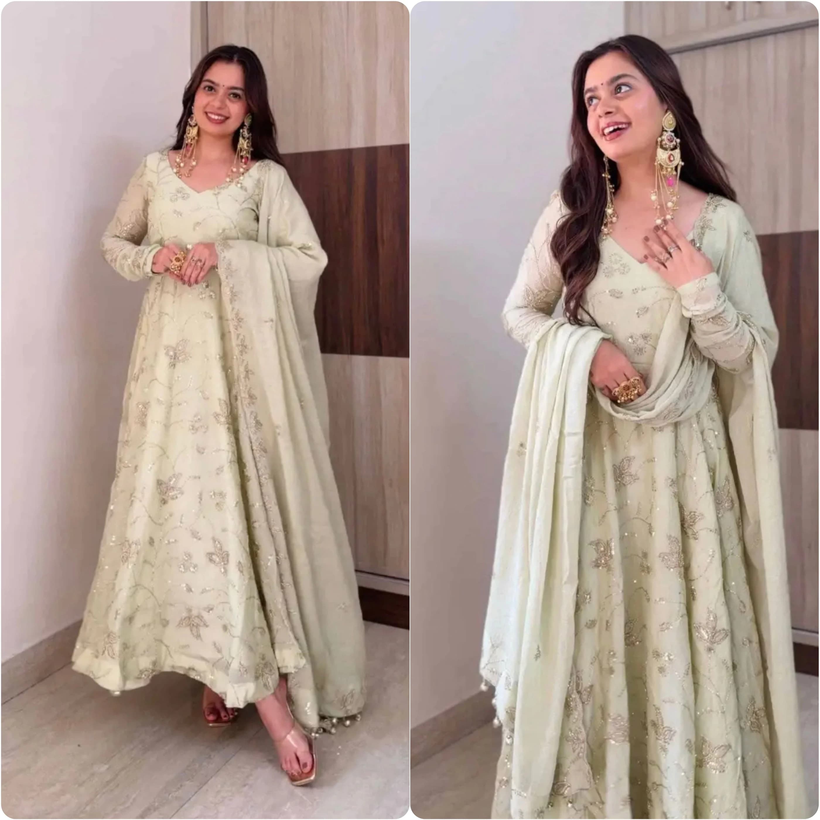 Fendy Silk Gown with Dupatta 9
