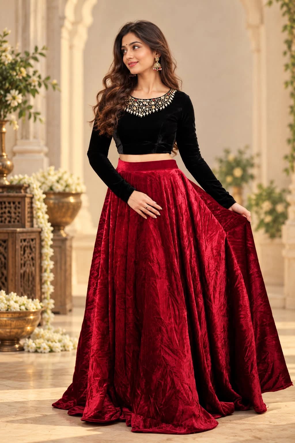 Velvet Lehenga Set 3