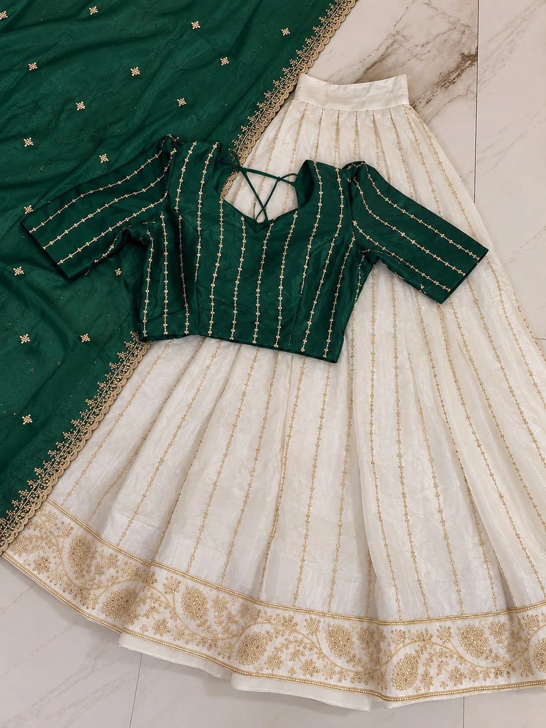 Silk Crop Top and Skirt Set 3