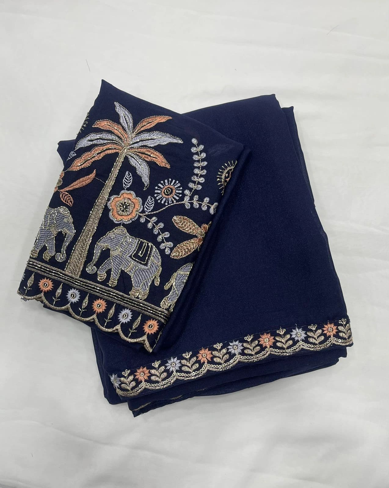Georgette Embroidered Saree 2