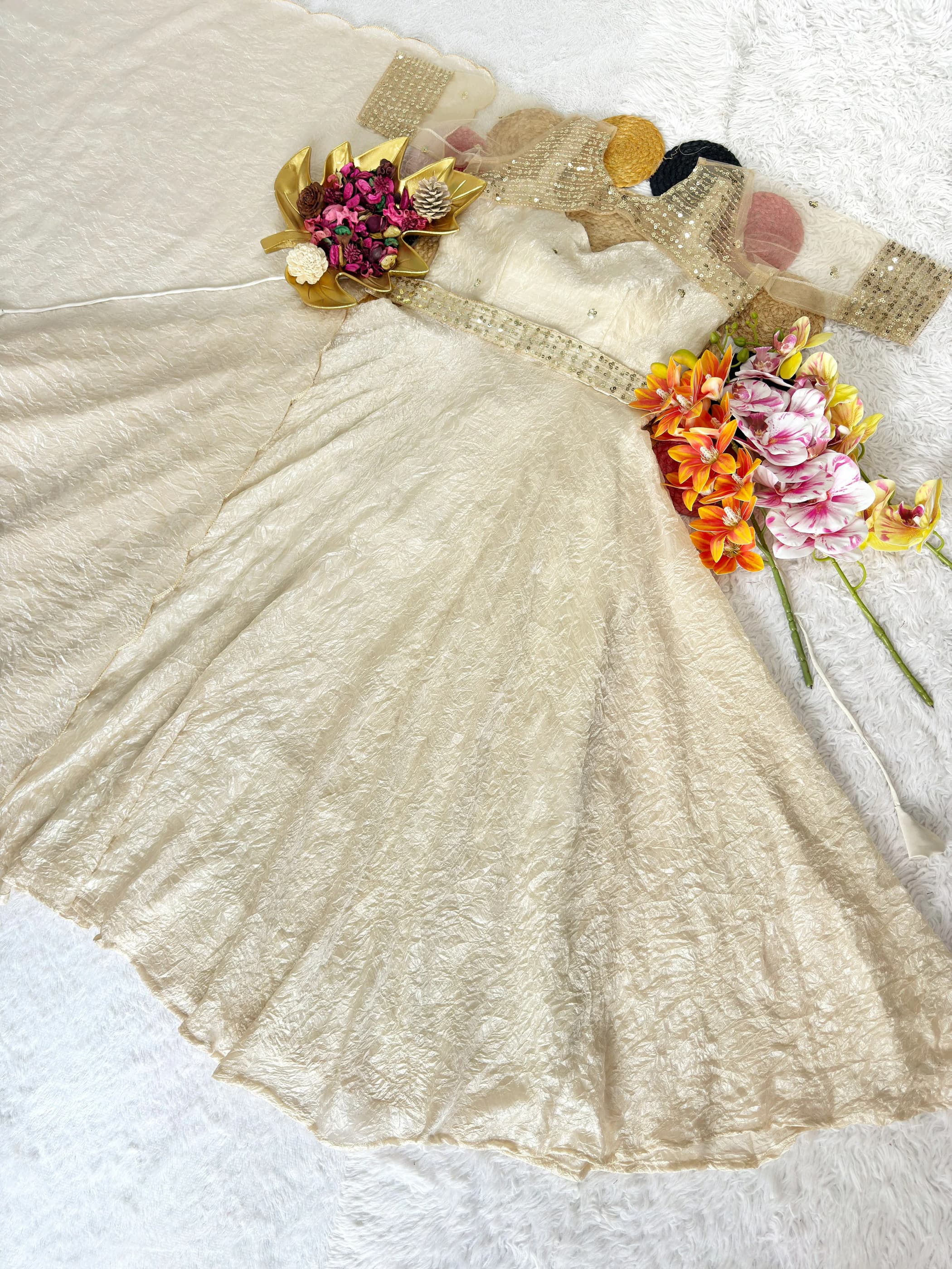 Doremon Crush Gown with Dupatta