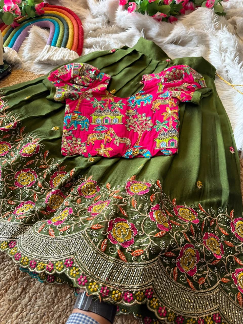 Rangoli Crush Lehenga for Girls 4