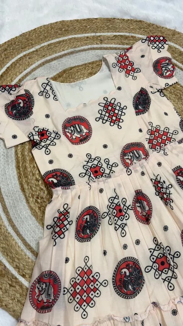 👸🌸Most Trending Kalamkari Kolam Design Mull chanderi Maxi Gown🌸👸 3
