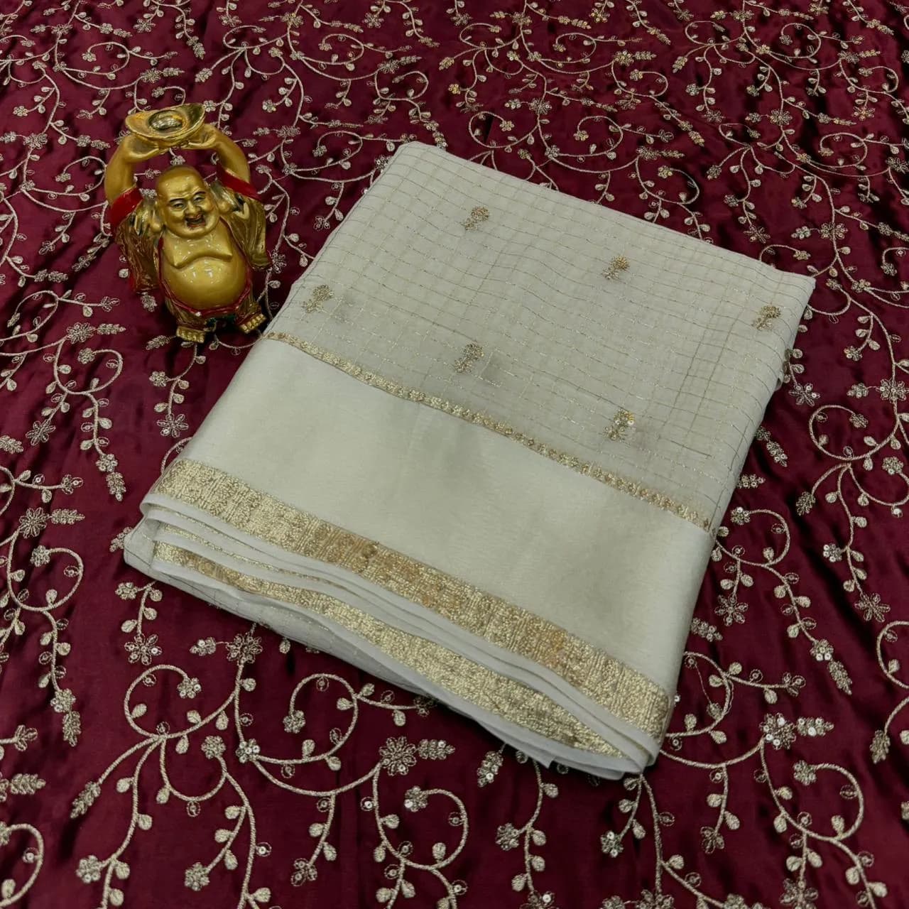 Pure Viscose party wear saree With Velvet shine adorned with sequence work Blouse 5