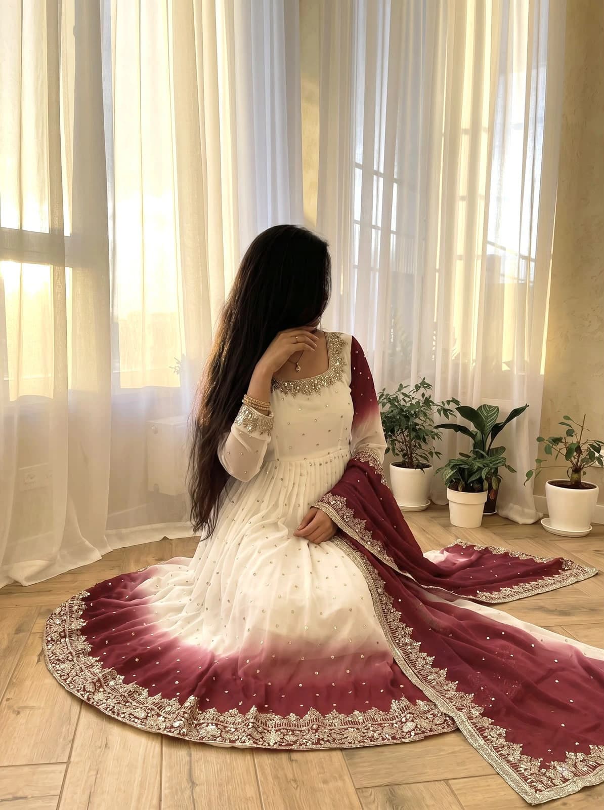 Georgette Anarkali Gown Set 7