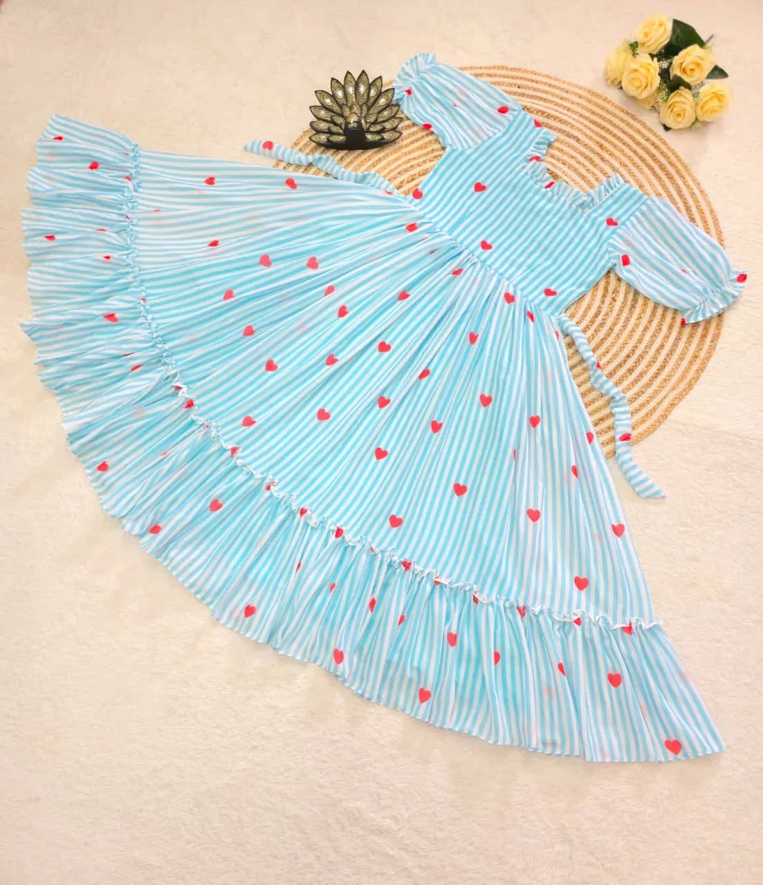 💕💕Premium Mul Chanderi Heart Printed Maxi Gown💕💕 2