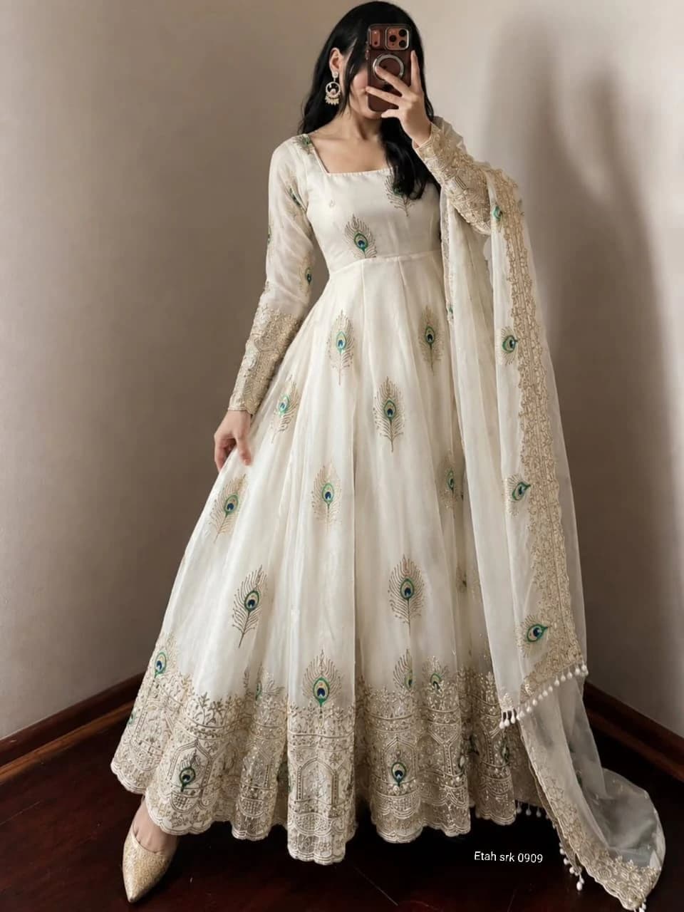 Fendy Silk Gown with Dupatta 6
