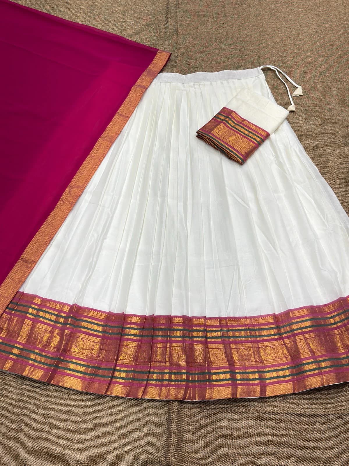 Mul Cotton Zari Woven Lehenga Set 2
