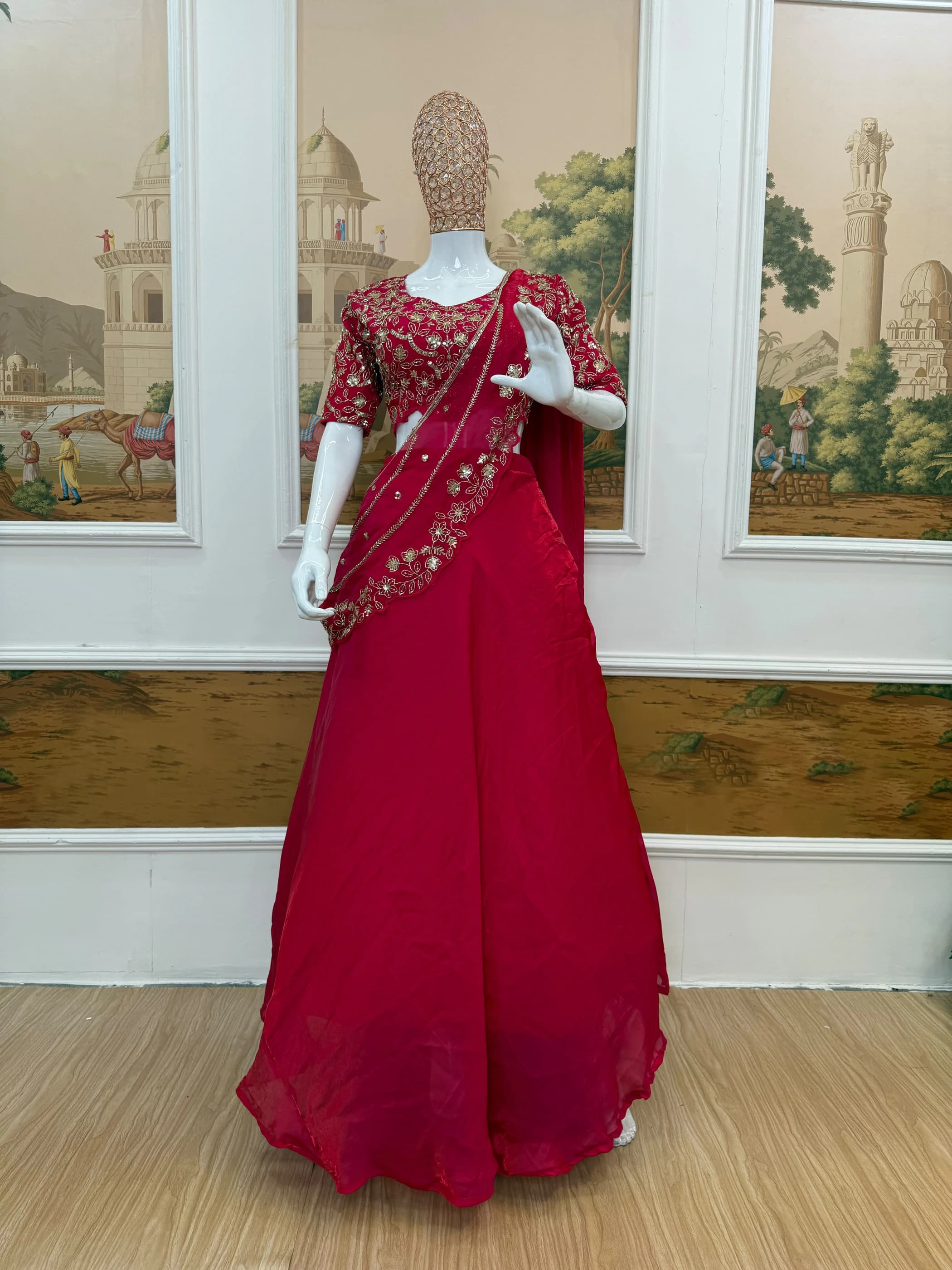 Fandy Satin Lehenga Saree 5