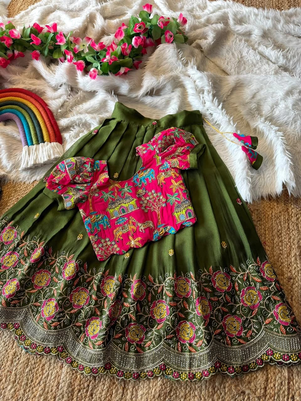 Rangoli Crush Lehenga for Girls 2