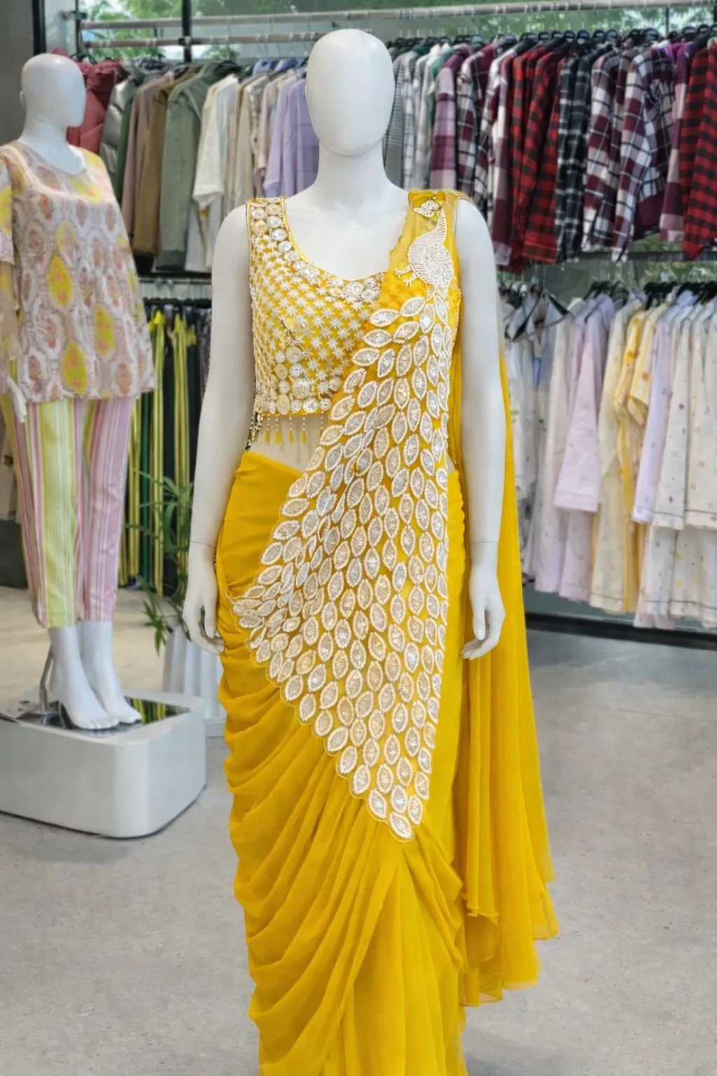 💗💗Trending Embroidery Sequence work Ready to Wear Saree Set with Embroidery Blouse💗💗 2