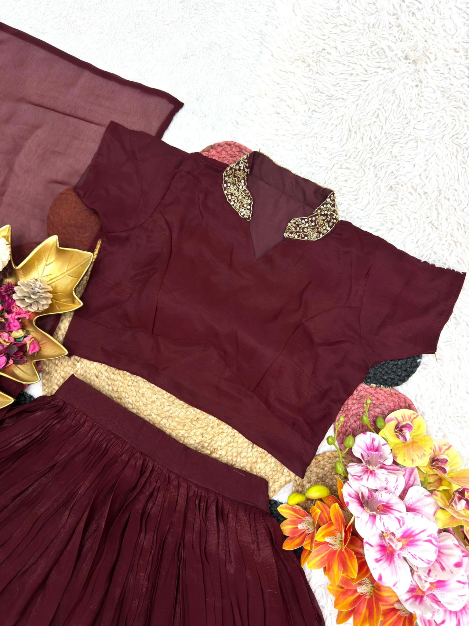 Crushed Silk Lehenga 2