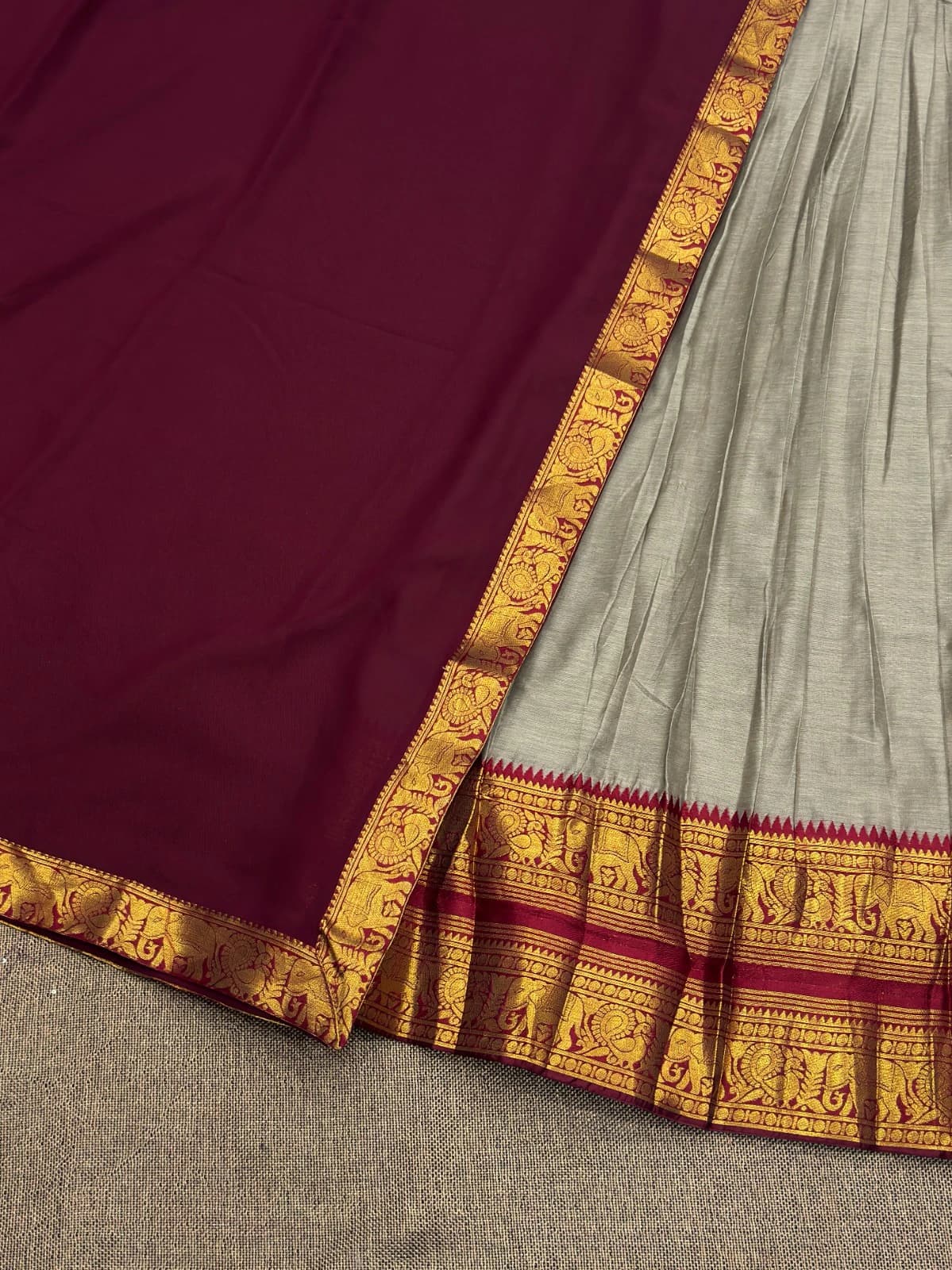 Kanchi Cotton Zari Woven Lehenga Set 5