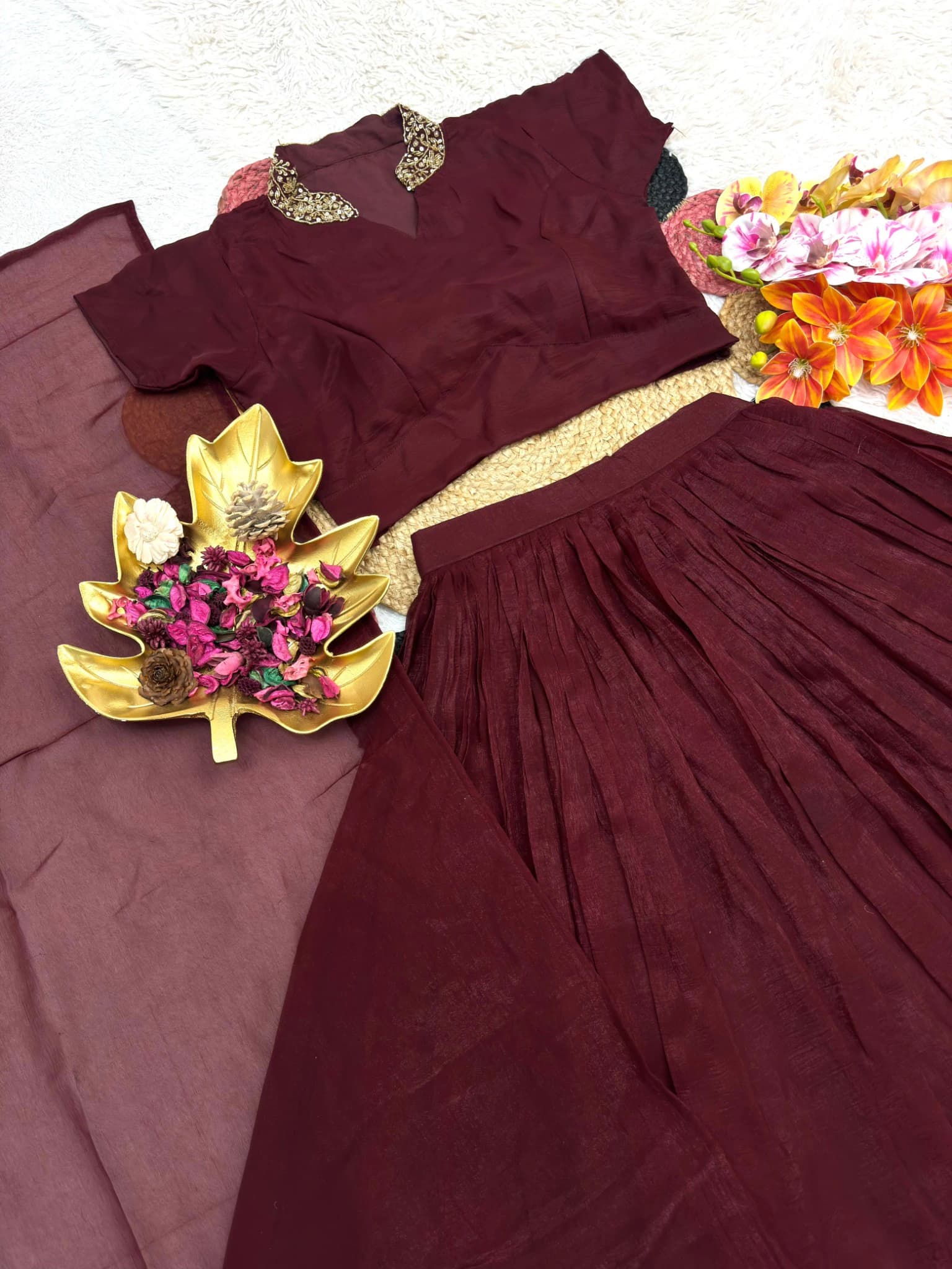 Crushed Silk Lehenga 3