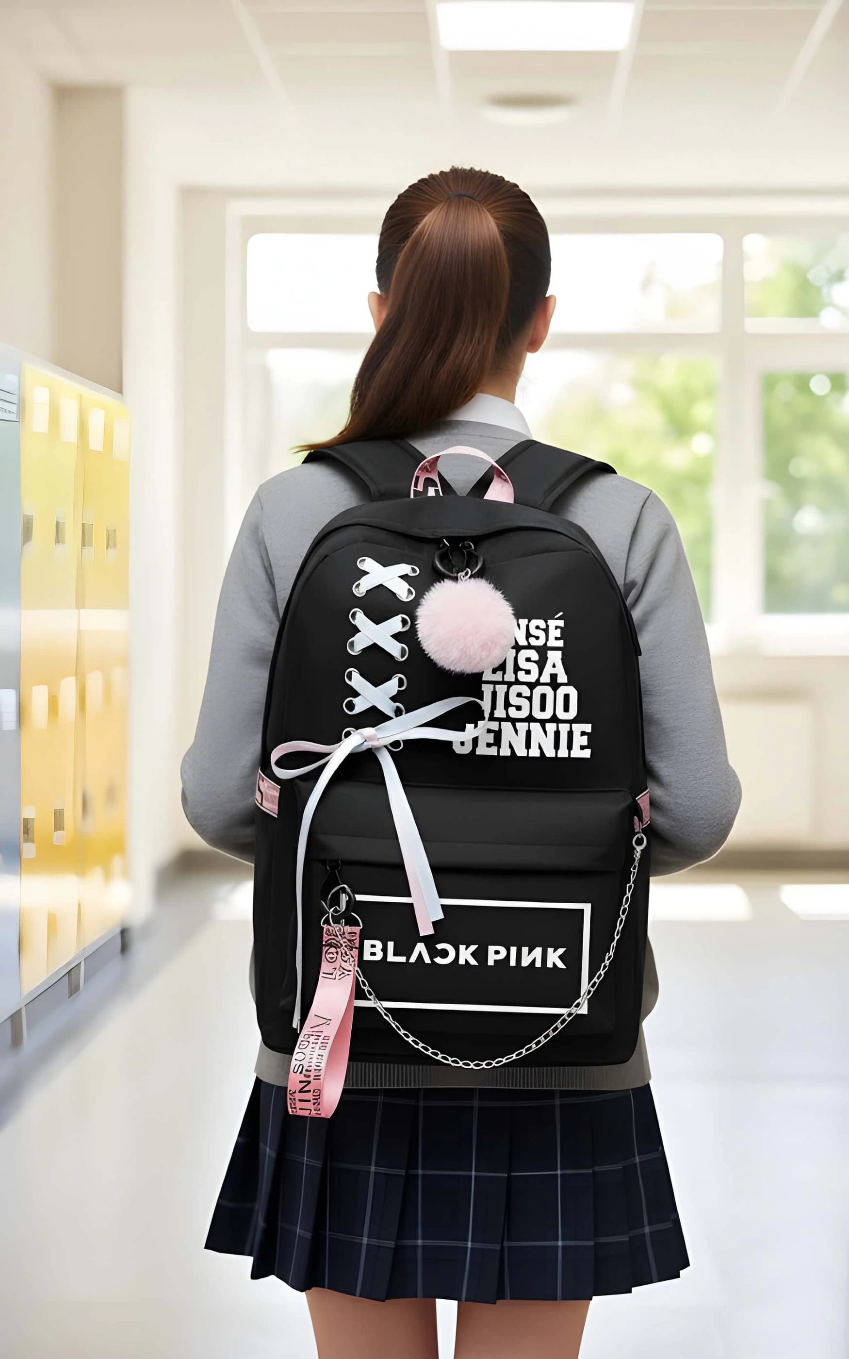Latest Trendy Women’s Pink Backpack | Lightweight & Durable PU Leather School/College Bag|Adjustable 5